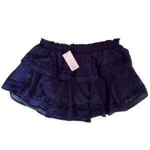 Will Fable Idle Noble Navy Blue Skirt With Lace Trim & Built-In Liner Shorts  M